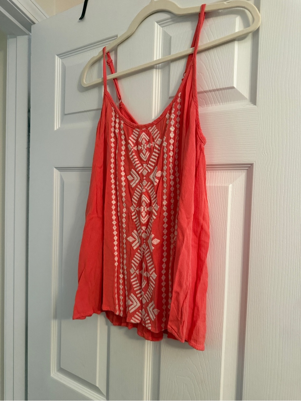 Torrid Embroidered Coral Sleeveless Tank Top